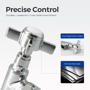 IVANCI Meilleure vente : Paire de robinets de radiateur manuels chromés à angle avec volant croisé pour système CVC - Product Image 3