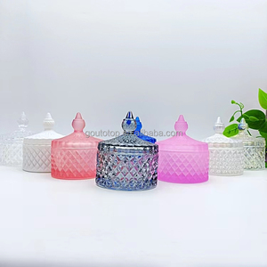 Contenitori Moderni e Colorati in Oro Rosa all'Ingrosso, Barattoli e Bottiglie in Vetro per Candele con Coperchio in Terracotta per la Fabbricazione di Candele - Product Image 4