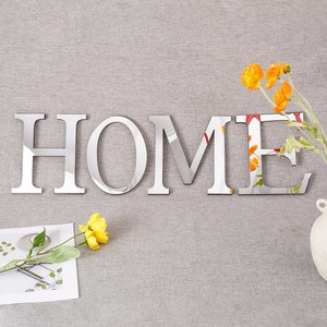 Autocollants muraux 3D <span class=keywords><strong>en</strong></span> acrylique <span class=keywords><strong>miroir</strong></span> lettres anglaises DIY, argent et or, 10/15/20cm, pour décoration murale de mariage, anniversaire, logo - Product Image 4