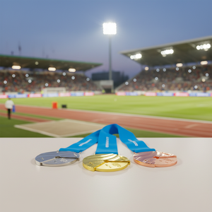 Medaglia Sportiva Personalizzata di Alta Qualità in Metallo Oro, Argento e Rame con Nastro, Design su Misura - Product Image 6