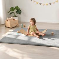 Tapis de salon en peluche épais de 3,3 cm, en velours corail moderne, fabriqué à la machine, antidérapant, imperméable, tapis de jeu pour bébé, tapis d'exercice pour enfants