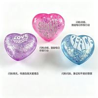 Juguetes Antiestrés Promocionales, Corazones Brillantes, Edición Limitada de San Valentín, Mini Corazón Blandito, Juguete para Aliviar el Estrés