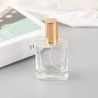 30 ml 50 ml Bouteille en verre d'emballage d'huile de parfum en vaporisateur de col à vis vide transparent de 30 ml Bouteille de pulvérisation d'huile de parfum de fantaisie rechargeable