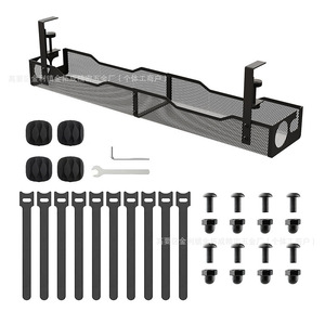 Support de gestion des câbles sous le bureau, 1 niveau, à fixation murale sans perçage, pour le rangement des appareils électroniques de bureau - Product Image 1