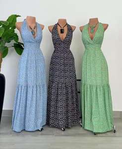 Vestidos Largos de Moda para Mujer Estilo Europeo Americano, Vestidos Largos con Tirantes para Comercio Exterior, Venta al Por Mayor - Product Image 2