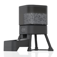 Distributeur automatique de nourriture pour animaux de compagnie USMILEPET avec double bac de 4 L, bol surélevé, distributeur de nourriture pour chats et chiens, bac à friandises, contrôle par application