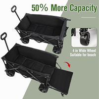 Chariot de plage robuste personnalisé, chariot pliable, grand chariot de camping utilitaire portable avec poignées et freins réglables