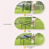 Table et chaise de camping portable en métal pour équipement complet d'extérieur Explorer