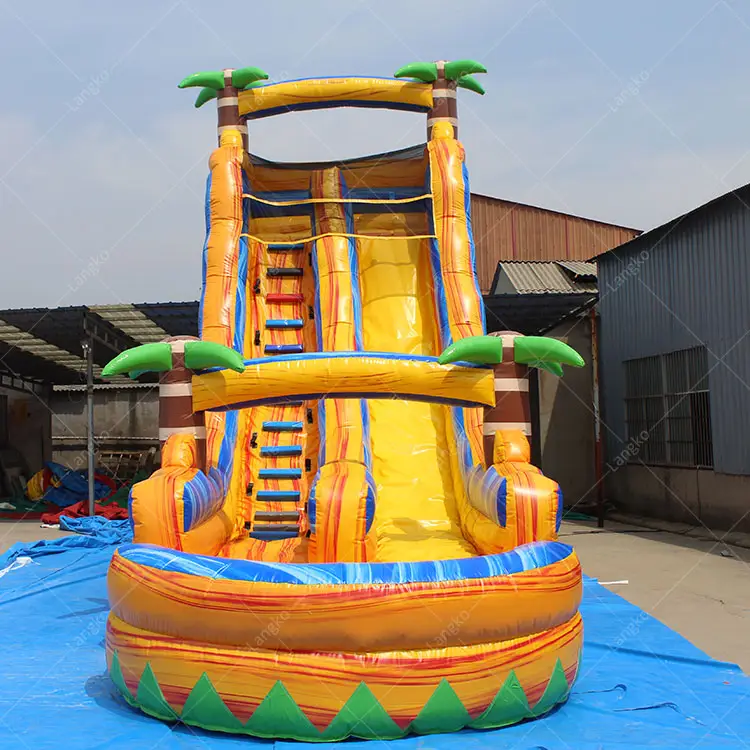 उच्च ड्यूटी पीवीसी vinyl पिछवाड़े हथेली पानी स्लाइड inflatable पानी स्लाइड के साथ स्विमिंग पूल के लिए पार्टी