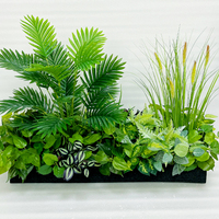 Plantes artificielles en PVC vert, ensemble de boîtes de séparation pour aménagement paysager, plantes tropicales d'intérieur/extérieur, décoration
