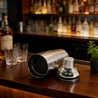 Ensemble de shaker à cocktails moderne en acier inoxydable 304 écologique de 600 ml de la marque Magic, avec logo personnalisé, accessoires de bar, doseur à cocktails