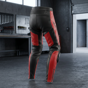 Pantalones de Motociclismo de Cuero Rojo para Carreras - Product Image 3