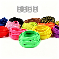 Lacets plats élastiques multicolores sans nœuds avec boucle de verrouillage métallique, lacets paresseux pour baskets, chaussures de course, enfants et adultes