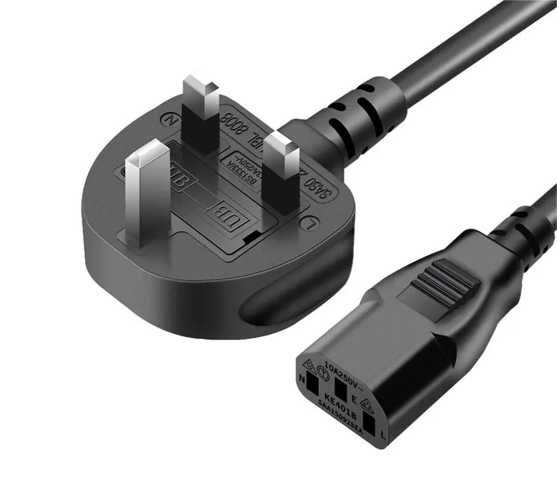 Cabo de alimentação extra longo para exterior, cabo de 3 pinos com faixa de chumbo, conector Iec C13