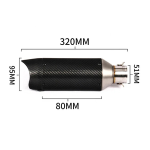 Tubo de Escape de 51 mm para Motocicleta, Fibra de Carbono con DB Killer para ZX10R Z900 MT07 R3 R25 MT09 Z400 GSX750 CBR5 Yellow600 - Product Image 2