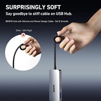 BENFEI Hub USB C 6-in-1 dengan HD MI (4K 60Hz), 2 USB-A, 1 USB-C Data, Pengisian Daya 100W, Gigabit Ethernet, Kabel Silikon Anti Kusut