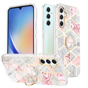 Coque arrière en marbre avec support à anneau pour <span class=keywords><strong>Samsung</strong></span> <span class=keywords><strong>Galaxy</strong></span> A54 5G, coque antichoc pour iPhone 14/13/12 - Product Image 6