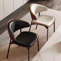 Chaise de salle à manger en métal, luxe, bois, ensemble de restaurant, mobilier de chambre, chaises nordiques en cuir, modernes pour table à manger