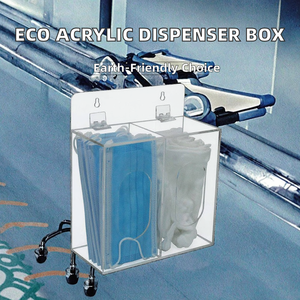 Support mural auto-adhésif écologique pour couvercles de distributeurs d'acrylique, avec trous pour filets à <span class=keywords><strong>cheveux</strong></span> jetables et sacs anti-vomissement - Product Image 2