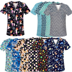 Doux caractère Art étiquette personnalisée supérieur unisexe infirmière tenues poches pratiques hôpital Shift tenue Collection - Product Image 1