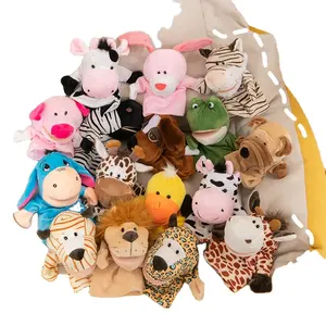 25cm animal hand puppet cartoon plush toy baby Puzzle animal hand puppet pretend storytelling doll children's toys