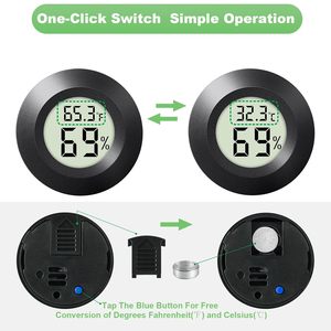 मिनी इनडोर डिजिटल थर्मामीटर और आर्द्रता मीटर छोटे प्लास्टिक तापमान गेज और आर्द्रता सेंसर मॉनिटर - Product Image 5