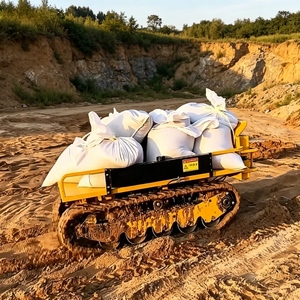 Nouveau chariot électrique à chenilles télécommandé 500 kg 1000 W, mini-dumper sans fil tout-terrain pour vergers et jardins - Product Image 4