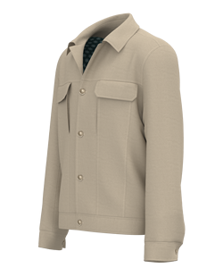 <span class=keywords><strong>Giacca</strong></span> <span class=keywords><strong>Camicia</strong></span> da Uomo in Misto Cotone Primavera-Estate, Cappotto Casual <span class=keywords><strong>Beige</strong></span> con Colletto e Bottoni - Product Image 4