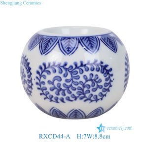 RXCD44 Rustic Chinoiserie Blue <strong>White</strong> Porcelain Christmas Candle Holders Handmade Eco-Friendly Small Ceramic Tabletop <strong>Candlestick</strong> - Product Image 2