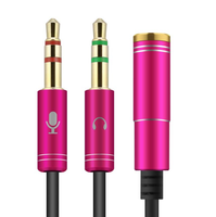 Adaptador de teléfono de lujo de 30cm y 3,5mm, Cable de Audio 2 en 1 Jack, Cable divisor macho a 1 hembra para PC, ordenador, Cable de enchufe auxiliar estéreo