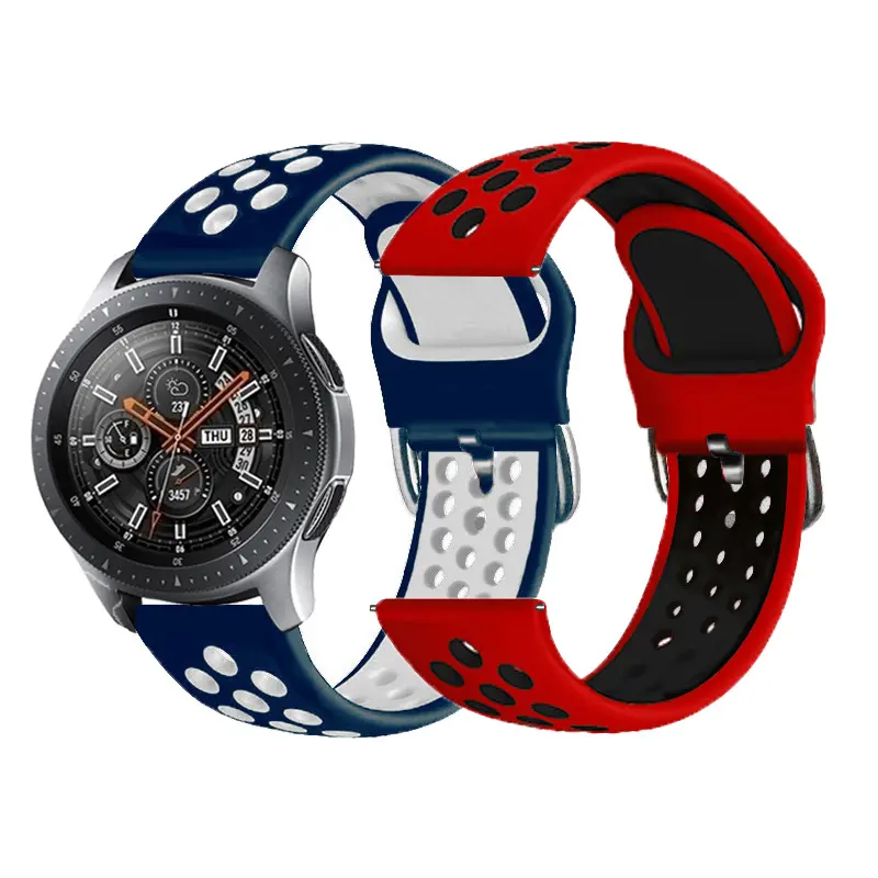 Classic watch straps For AMAZFIT 2 Stratos /For AMAZFIT GTR 47mm silver buckle smart watch bands