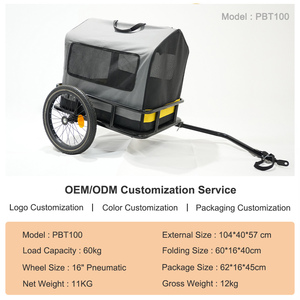 Remorque pliable personnalisable pour vélo et animaux <span class=keywords><strong>de</strong></span> compagnie, détachable, pour le camping et les voyages en plein air, colorée, support OEM - Product Image 4