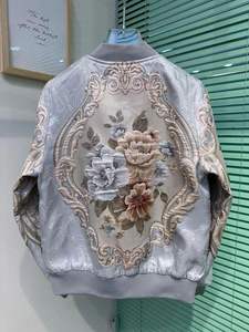 <span class=keywords><strong>Giacca</strong></span> nuova di alta qualità 2024 cappotto autunno inverno donna Vintage stampa motivi floreali manica lunga Bomber Casual Xxl - Product Image 5