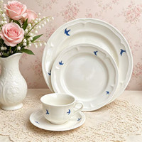 Assiettes et bols ovales en céramique de style japonais INS, mignons, compatibles micro-ondes, sous glaçure, pour usage hôtelier