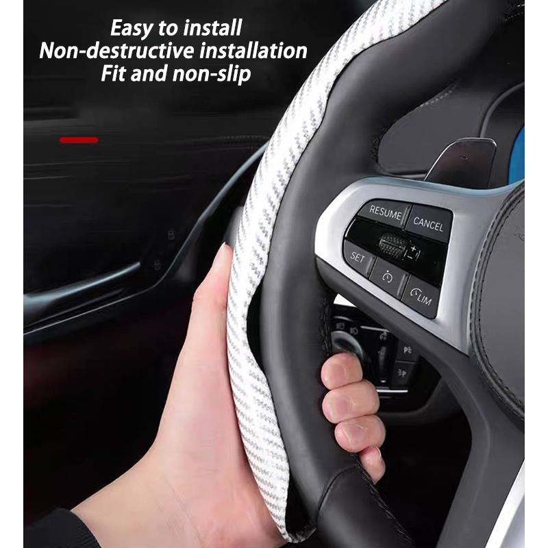 New Universe 38cm 15 inch Sports Style PU Leather ABS Base Non-Slip Steering Wheel Cover - EWITGO E-