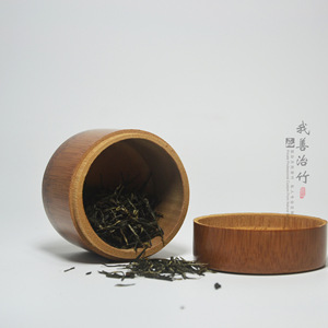 <b>Bamboo</b> Tea Caddy Small Portable Travel Storage <b>Container</b> With <b>Bamboo</b> Lid For Tea Preservation Chongqing Made - Product Image 2
