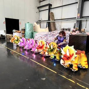 Juegos para Niños, Atractivo Coche de Dinosaurio Eléctrico que Funciona con Monedas, para Parques de Aventuras Interiores/Exteriores, Centros Comerciales, Jardines, de Acero - Product Image 3