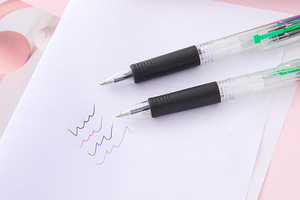 4 <span class=keywords><strong>penne</strong></span> a sfera di colore all'ingrosso penna a sfera con Logo personalizzato 4 in 1 multicolore di plastica penna a sfera nero rosso blu <span class=keywords><strong>penne</strong></span> a sfera a inchiostro - Product Image 6