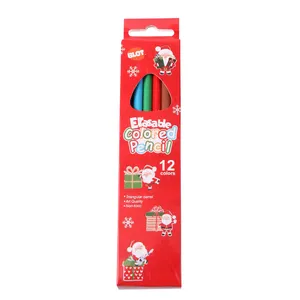 Crayons de couleur effaçables pour enfants, 12 crayons avec des dessins animés, cadeaux d'école bon marché, pièces - Product Image 1