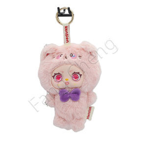 Llavero de peluche Kitten Crew, adorable colgante para bolso con disfraz de gato y detalles de lazo de colores, muñecos Gashapon de caja sorpresa, regalo de 100-120mm - Product Image 6