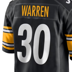 Jaylen Warren Blackを出荷する準備ができました最高品質の刺繍アメリカンフットボールジャージー - Product Image 1