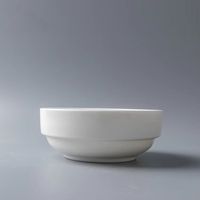 Bol à soupe rond de 5/5,5 pouces, assiette basse coréenne en céramique blanche, pour dîner, dessert, riz, en porcelaine