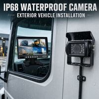 Kit Moniteur DVR AHD 7 Pouces avec Caméras ADAS 1-4 IP68, Écran Partagé, Résolution 1024x600 pour la Sécurité des Camions/Vans/Bus MCI