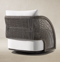 Fauteuil pivotant de jardin Sassanid OEM Courtyard Garden, résistant aux intempéries, en corde Pavona.