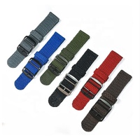 Bracelet de montre en nylon tissé et perlon de couleurs personnalisées en gros 14mm 16mm 18mm 20mm 22mm 24mm tailles 2 pièces bracelet de montre pour montres