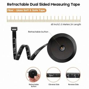 Double-Sided 60 Inch 1.5 Meter <b>Pocket</b> <b>Plastic</b> Body Tailor Sewing Cloth Tape Measure Push Button Soft Retractable Measuring Tape - Product Image 5
