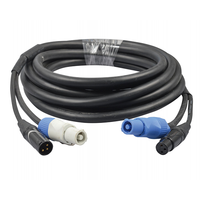 Câble combiné XLR 5 broches DMX PowerCON TRUE1 compatible, câble d'alimentation hybride 14AWG avec isolation PVC IP65, 3FT-25FT