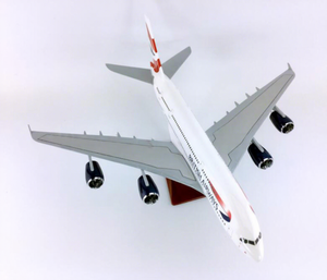 Modèle d'avion en résine moulé sous pression British Airways Airbus A380 de 45 cm 1/160 avec ailes fixes et support d'exposition - Product Image 5