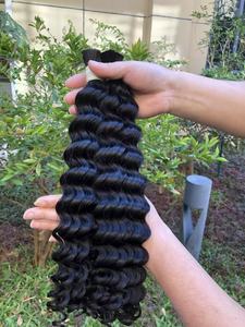 <span class=keywords><strong>Cheveux</strong></span> vierges bruts du Cambodge Remy en vrac sans trame pour tresses, pour femmes noires, ondulations profondes, tresses bohèmes, <span class=keywords><strong>cheveux</strong></span> humains naturels non traités en vrac - Product Image 5