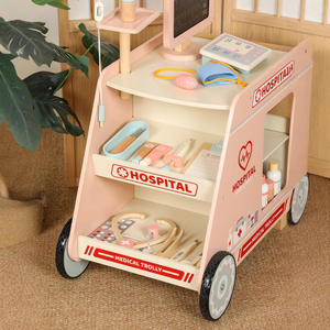 Ensemble de jeu de docteur en bois <span class=keywords><strong>pour</strong></span> enfants, chariot médical de jeu d'imitation <span class=keywords><strong>pour</strong></span> tout-petits, jeu de rôle, puzzle, <span class=keywords><strong>cadeau</strong></span> avec des outils de docteur amusants - Product Image 4